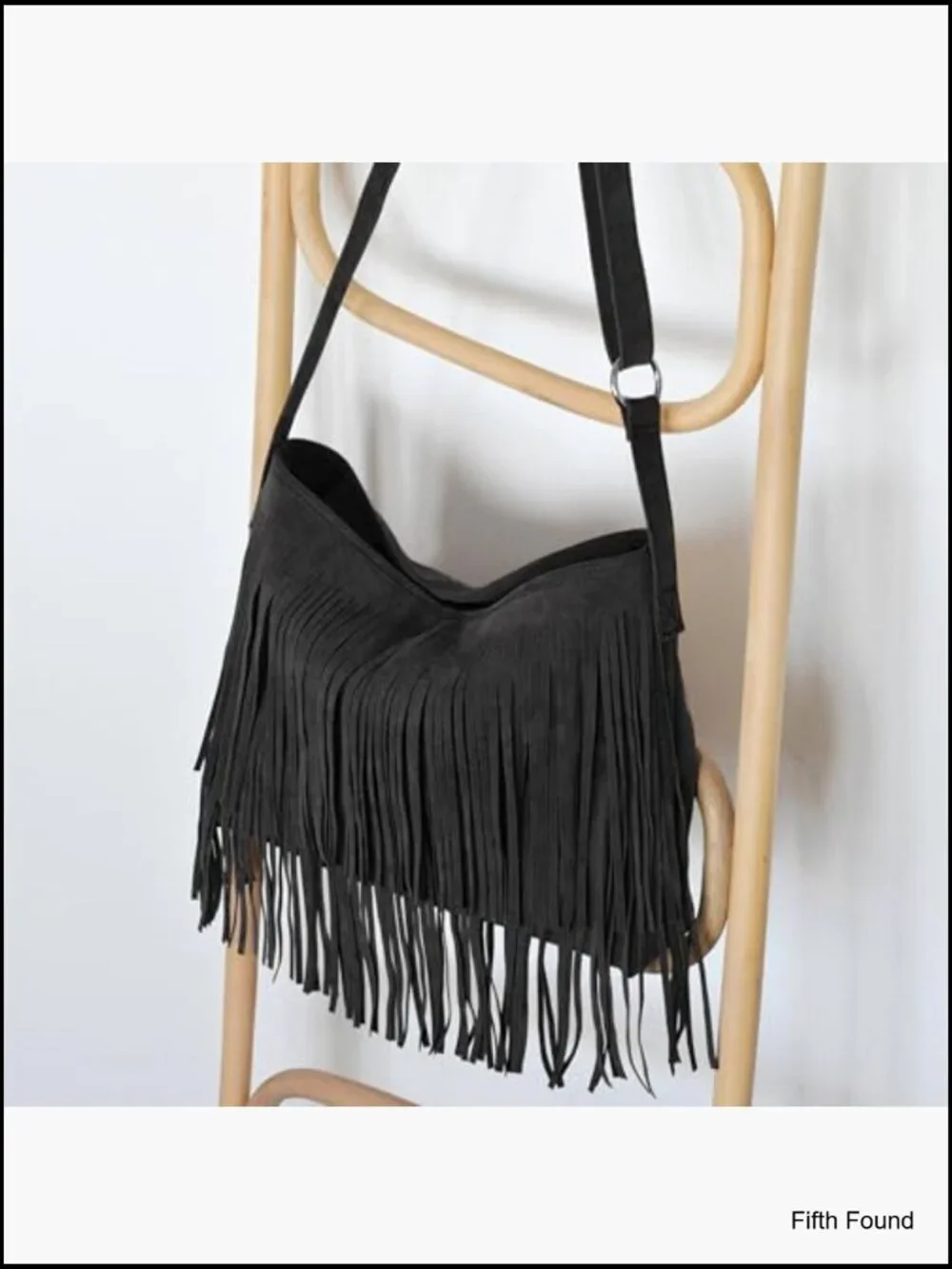 Faux Suede Leather Hobo Crossbody Sling Bag with Tassel